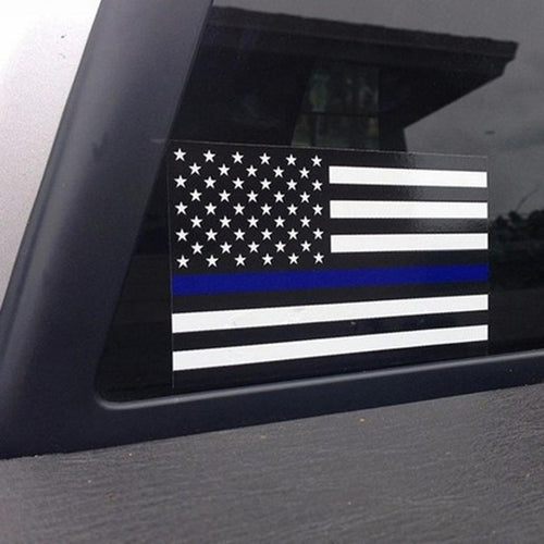 Blue Line Flag Car Decal